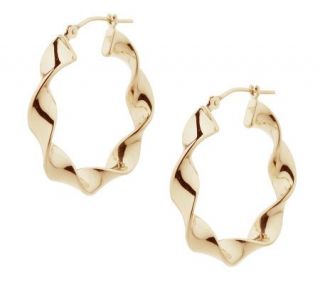 EternaGold 1 Polished Twisted Hoop Earrings 14K Gold —