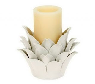 HomeReflections Porcelain Flower with FlamelessCandle with Timer