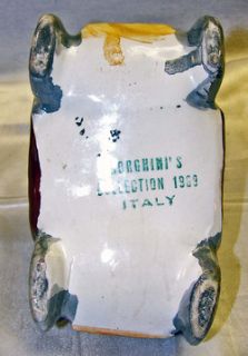 Vintage 1969 Borghini Italian Art Pottery Figural Car Wine Bottle