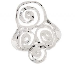 As Is Sterling Diamond Cut Multi Spiral Ring —