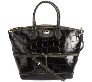 As Is Dooney& Bourke Croc Emb ossed Leather Satchel —