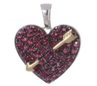 Sterling 4.60 ct tw Rose Blush Garnet Pave Heart Enhancer —
