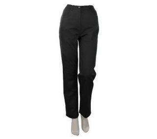Bob Mackies Fly Front Pants with Side Elastic —