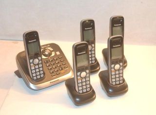  KX TG7645 Five Cordless Handset Landline Phone Answering System