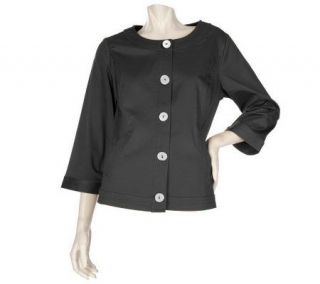 Linea by Louis DellOlio Button Down Stretch Cotton Sateen Jacket