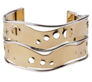 RLM Studio Sterling & Brass Lava Wave Cuff Bracelet —