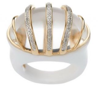 15.00 ct Crystal Quartz Carved Gemstone Ring 14K Gold —
