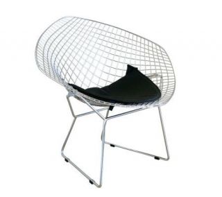 Bertoia Style Diamond Wire Chair —