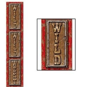 Cowboy Country Western Wild Wild West 182cm Long Jointed Banner Party