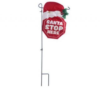 Fiber Optic Holiday Garden Flag with 3 pc Metal Flag Stand —