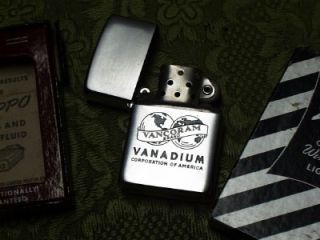 Vintage 1955 Zippo Lighter in Original Box NOS Vancoram Brand Vanadium
