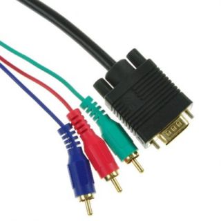  hd15 svga male to 3xrca m y pr pb component cable hdtv tv rgb display