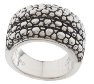 Michael Dawkins Sterling Multi  Row Band Ring with Snakeskin Texture 