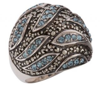 Suspicion Sterling Marcasite and Crystal Dome Ring —