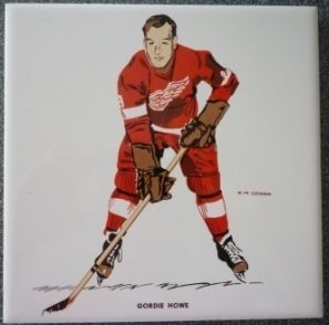 1962 63 Cowan Tiles Detroit Red Wings Gordie Howe
