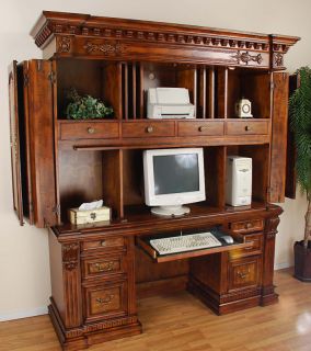 Solid Wood Barley Twist Computer Armoire Matches Desk