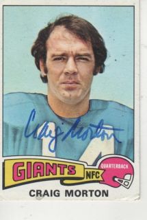 Craig Morton Signed 1975 Topps 55 New York Giants