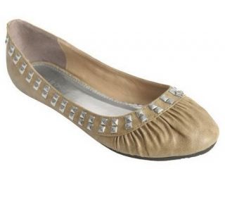 Bamboo by Journee Stud Detail Pleated Ballet Flats —