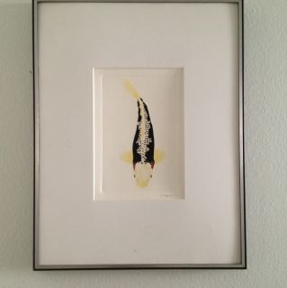 Coy Fish Painting Matted and Framed Local Pick Up Only No Shipping