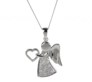 Killarney Crystal Sterling Silver Angel Pendant with Chain   J260960