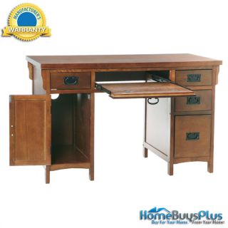 Colton Computer Desk Mahogany Large Office Home Keyboard Drawer