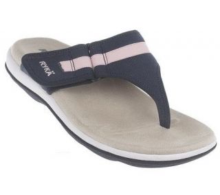 Ryka Canvas Comfort Thongs with Ribbon Detail & AdjustableStrap