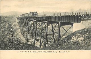 NY Cornwall Railroad Bridge Train Early K35797