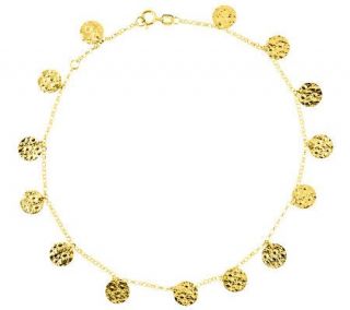 10 Rolo Link Anklet with Diamond Cut Discs 14KGold, 3.1g —