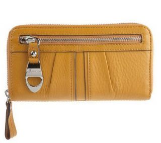 Makowsky Pebble Leather Zip Around Wallet —