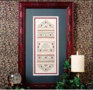CRANBERRY SAMPLER & Silver Charms Beads Sweetheart Tree Cross Stitch