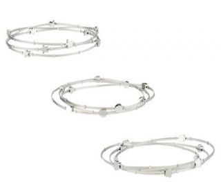 Steel by Design Polished Station Design Bangle Bracelet 