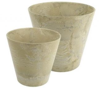 Set of 2 Artstone Napa Planters w/Reservoir Drainage System — 