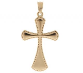 EternaGold Polished and Textured Cross Pendant 14K Gold —