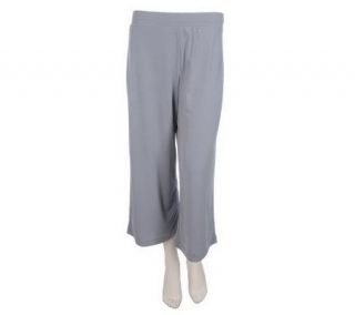 EffortlessStyle by Citiknits Wide Band Pull on Knit Crop Pants