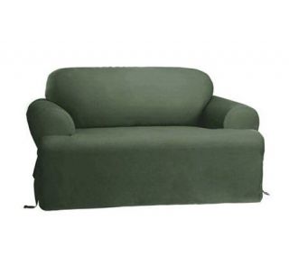 Sure Fit Cotton Duck T Cushion Love Seat Slipcover —