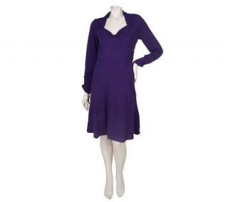 Dialogue 3/4 Sleeve Knit Dress with Sweetheart Neck —