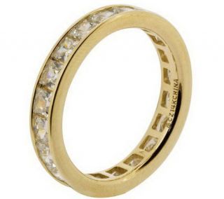 Diamonique 2.70 ct tw Princess Eternity Band Ring, 14K Gold — 