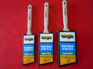  of (3) CORONA CORTEZ Professional Paint Brushes Size 2, 2.5 Tools
