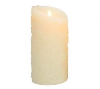 Luminara Battery Op. 7 Scroll Embossed FlamelessCandle with Timer