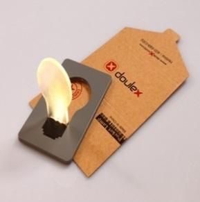  Wallet Pocket LED Card Creative Night Light Lamp Yellow Light