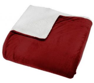 Fireside Collection FL/QN Plush Reverse Faux Sherpa Blanket — 