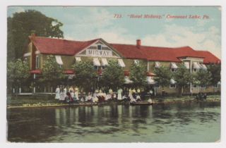 conneaut lake pa hotel midway 1915 pc view postcard is in good