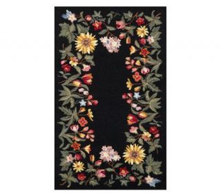 Royal Palace 3 x 5 Hand Hooked Floral Fields Wool Rug —