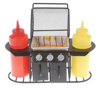 Barbecue Grill 6 piece Condiment Caddy Set —