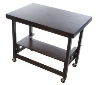 Hardwood Multi Use Fully Assembled Folding Table with Shelf — 