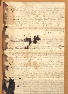 1838 Antique Knox County Ohio Handwritten Paper Roan Gray Horse Linson