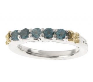 Ann King Sterling/18K Clad Paradise London Blue Stack Ring —