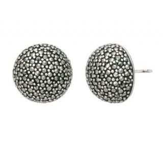 Suspicion Sterling Marcasite Large Domed Stud Earrings —