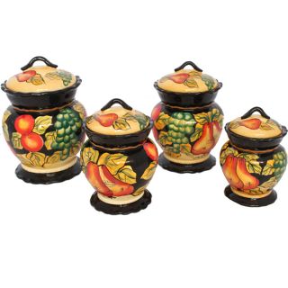 Casa Cortes Barcelona Collection 4 Piece Hand Painted Canister Set