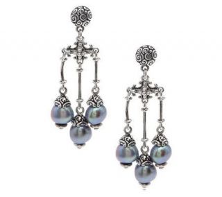 Novica Sterling Artisan Crafted Cultured Pearl Chandelier Earrings